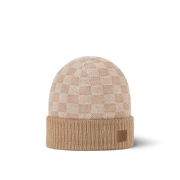 Bonnet et Écharpe Néo Petit Damier Beige
