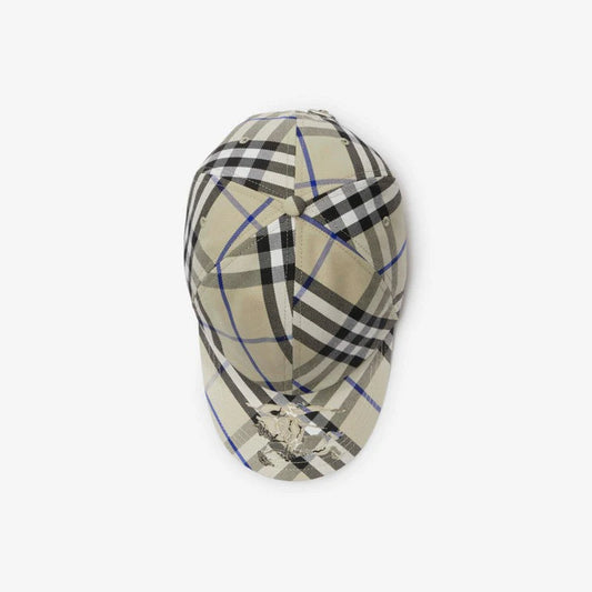 Casquettte burberry en coton mélangé Check EKD LICHEN